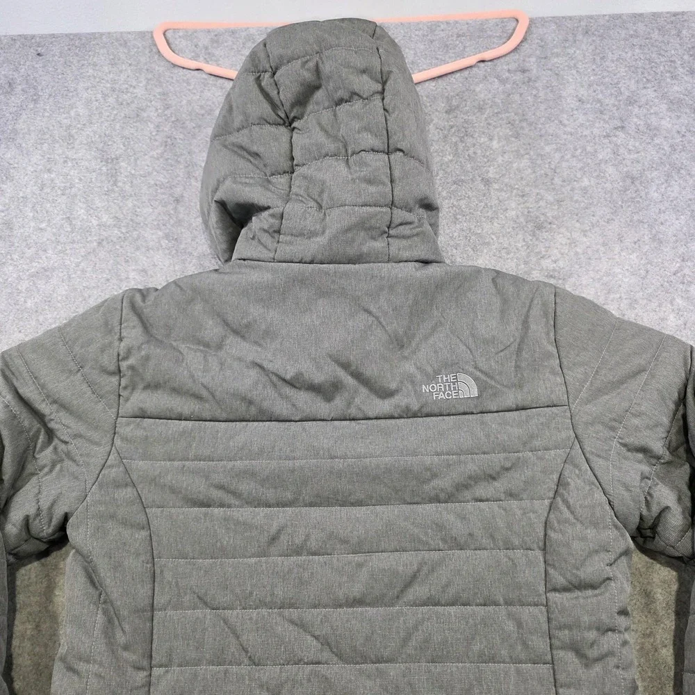 The North Face‎ Mossbud Swirl Jacket Girls XL 18 Gray Sherpa Fleece Lined Puffer